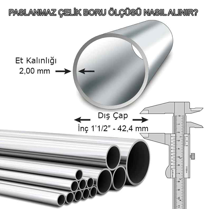 paslanmaz çelik boru ölçüsü nasıl alınır