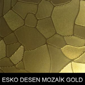 Paslanmaz Mozaik Gold Desenli Sac