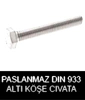 paslanmaz din 933 altı köse cıvata