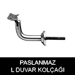 paslanmaz L duvar kolçağı konsolu